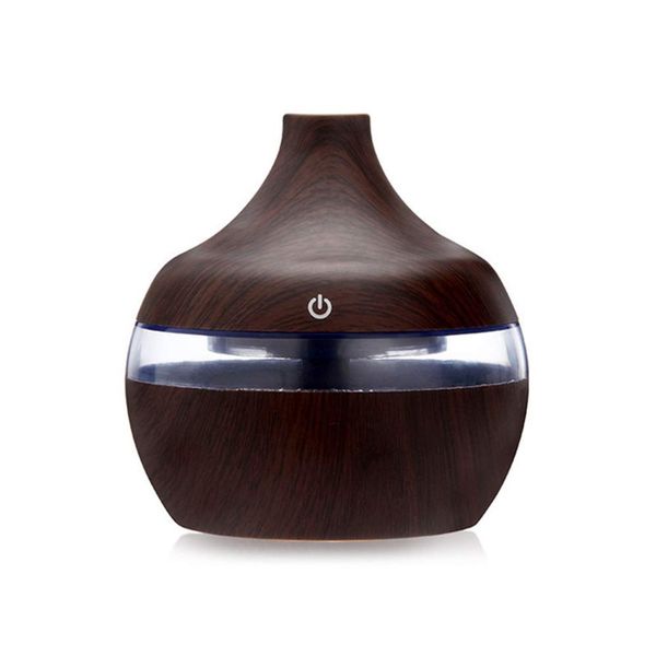 Electric USB Wood Grain Mini Air Humidifier - Dark Brown