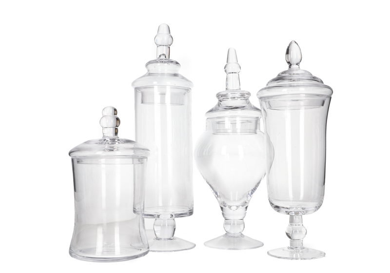 Danny Home 4-piece Vintage Style Glass Apothecary Jar Set with Lids