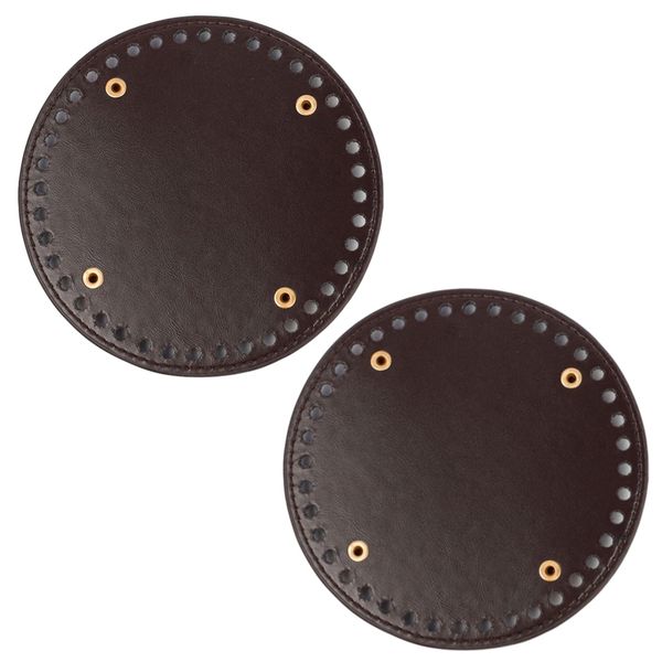 Craft DIY Knitted Leather Bag Round Bottoms (15cm) set of 2 Special