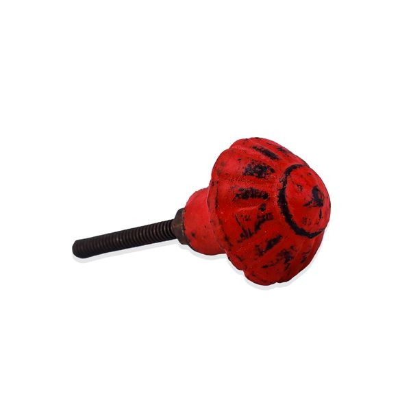 Round Knob - Antique - Red - Home Decor