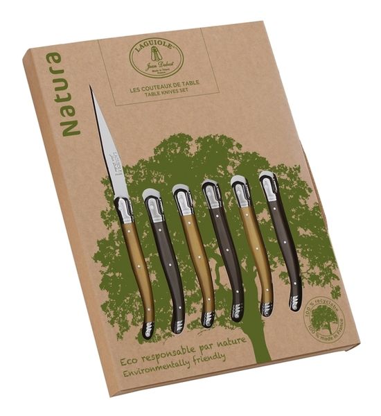 Laguiole by Jean Dubost Natural Steak knives Set 100% Recyclable