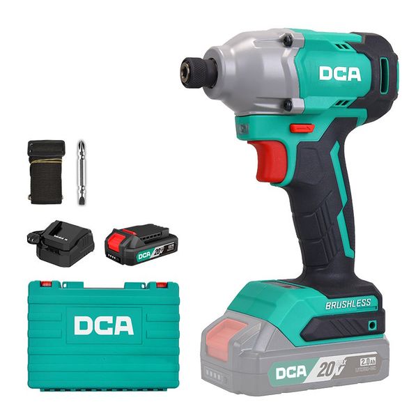 DCA 20V 180nm Industrial Brushless Impact Driver Kit With 2.0Ahx1 &amp; Charger