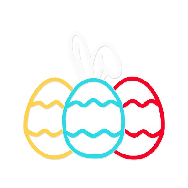 Easter Egg Neon Sign Dimmable Easter Decorations Rabbit Ears Led Neon Sign