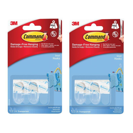 Pack of 2 Decorating Clear Command Hooks