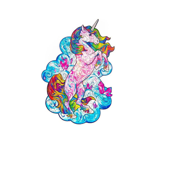 Wooden Jigsaw Puzzles - Unique Unicorn Shape Jigsaw Pieces Size A4
