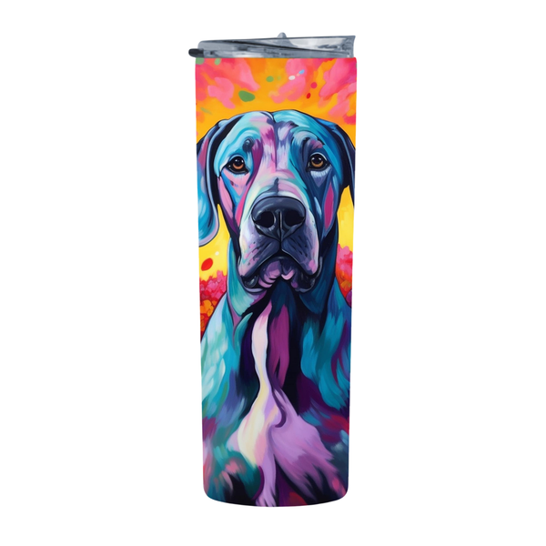 Floral Close Up Great Dane 20 Oz Straight Skinny Tumbler 002