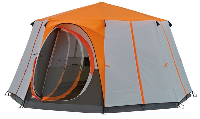 Coleman Octagon 8 Person Family Camping Dome Tent Orange