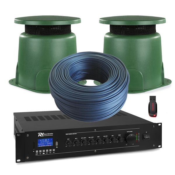 2 x Garden Outdoor Speaker Professional Background Music System Kit