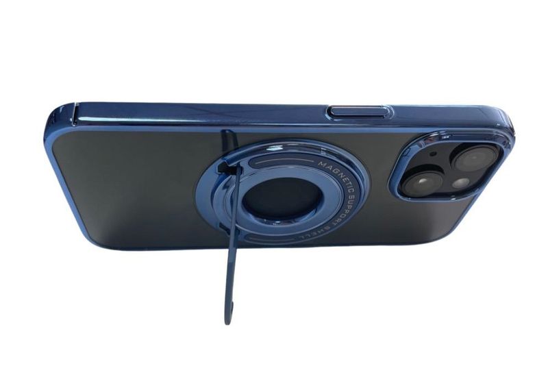 Blue TPU Protective Magnetic Support Shell Case for iPhone Series 15