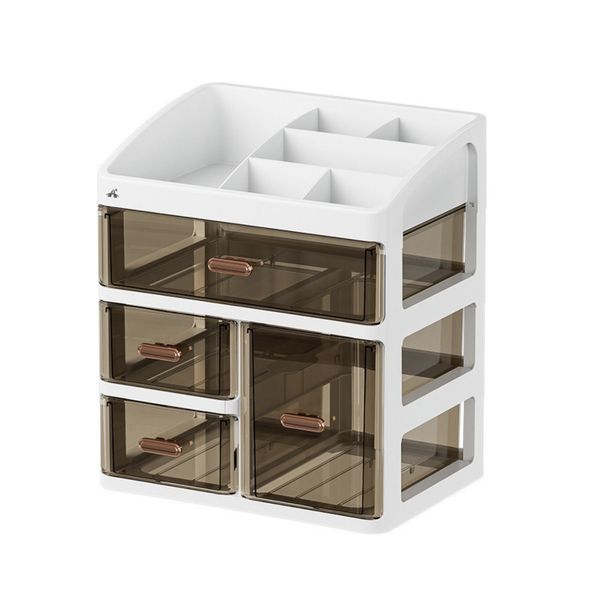 ALANES Cosmetics Storage Box Organizer Desktop Drawer Organizer Rack-White