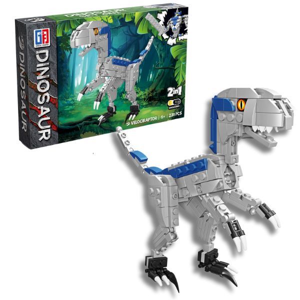 Dinosaur Building Block Set 2-in-1 Velociraptor 231pcs - Ages 6+