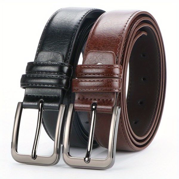 Retro PU Leather Belt For Man - 2 Piece