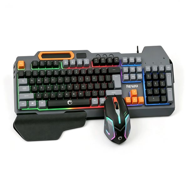 Wired Keyboard And Mouse With RGB Lighting, Gaming Keyboard And Mouse