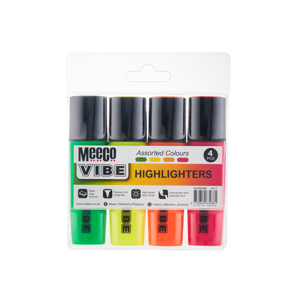 Meeco VIBE Signature Highlighters Wallet of 4