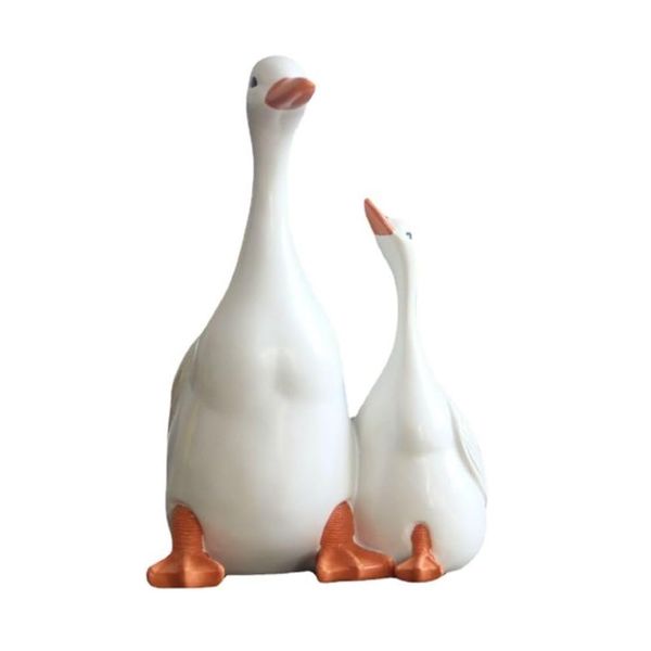 Decor Resin Duck Goose Ornaments Mother and Child
