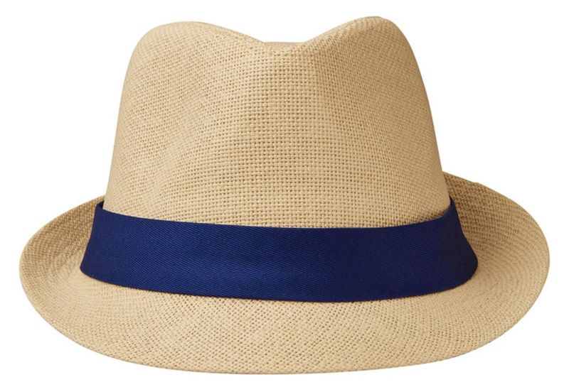 PepperSt Cuban/Boater Hat - Natural with White Band