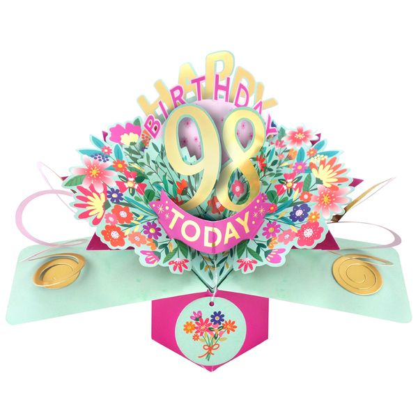 Happy 98th Birthday 3D Pop Up Card - Female