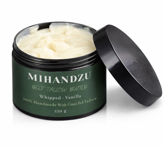 Whipped Beef Tallow Body Butter Vanilla Organic Moisturiser Grassfed 250g