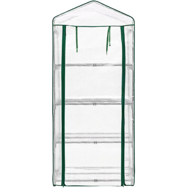 Walk-in Greenhouse Replacement Cover with Roll-Up Zipper Door Greenhouse