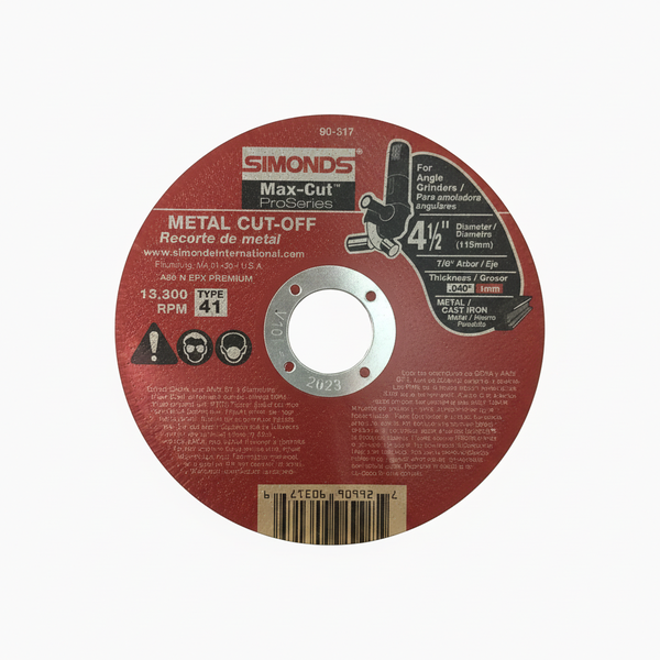 Simonds Metal Cutting Disc 115mm T41 Flat Type 10 Piece
