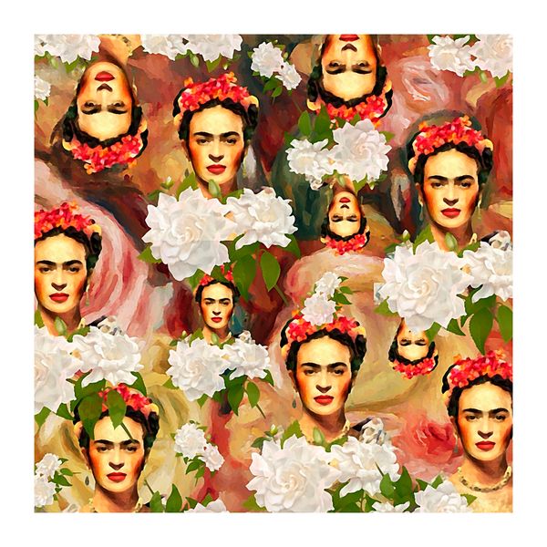 Frida With White Flowers Square Tablecloth