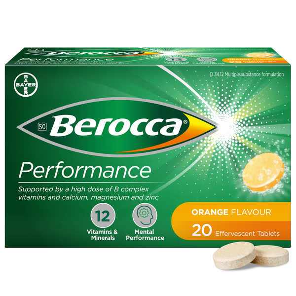 Berocca Performance Orange Effervescent - 20 Tablets