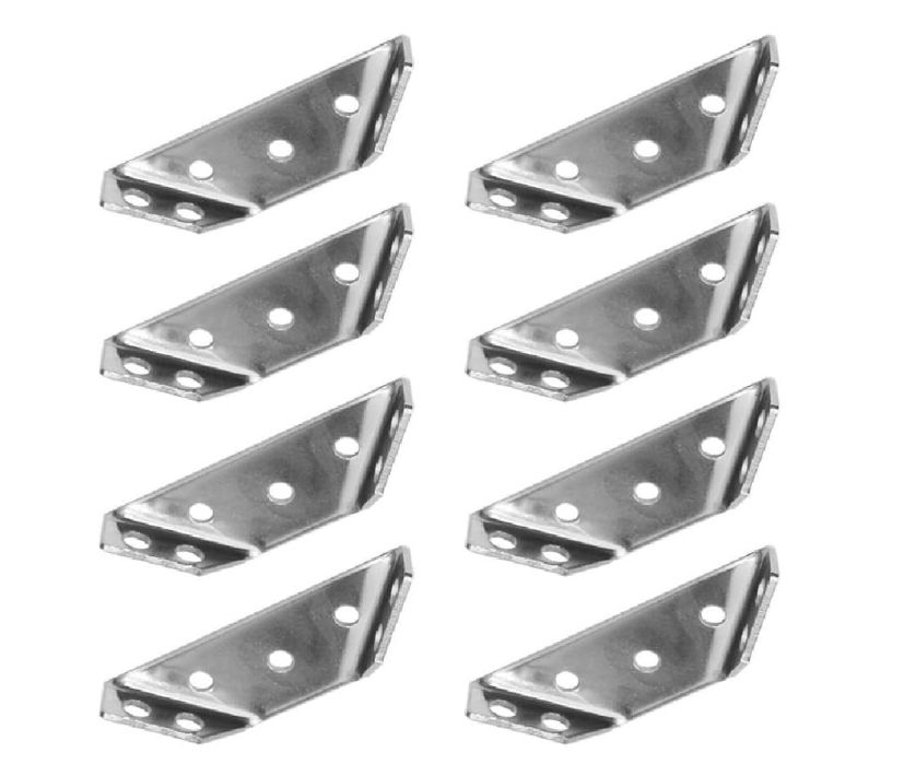 8 Pieces Heavy Duty Cold-Rolled Steel Right Corner Brackets