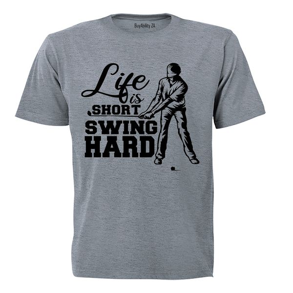 Swing Hard - Golf - Mens - T-Shirt - White