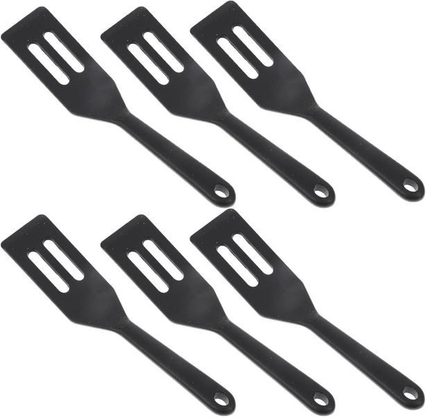 6 Piece Black Silicone Small Spatulas Non-stick Heat Resistant Baking