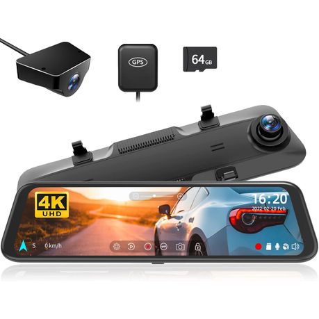 Wolfbox G850 12" 4K Smart Rear View Mirror Camera Dash Cam