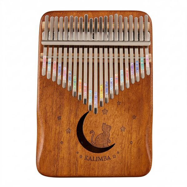 21-Key Mahogany Kalimba Thumb Piano - Wishful Cat &amp; Coffee