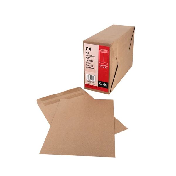 Croxley no window envelopes self seal manilla C4 229mm x 324mm box 250