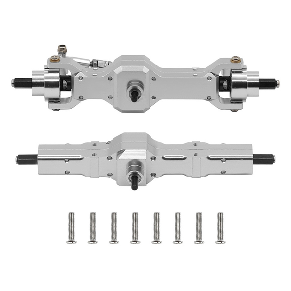 Rc Car Metal Front and Rear Axle Assembly Kit for Wpl C14 C24 Silver