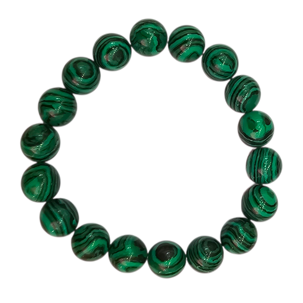 Gift Emporium Malachite Bead Bracelet - 8cm Stretch Stone Bracelet