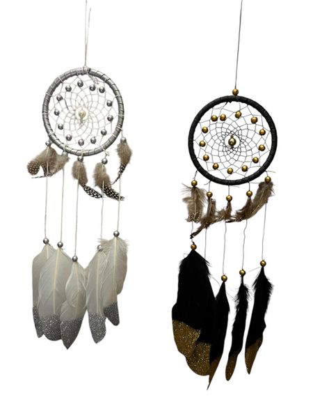 2 Dreamcatchers - 1 Black and Gold &amp; 1 White and Silver