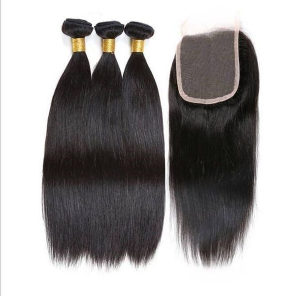 12A 30 inch Brazilian Straight 3 Bundles and Closure