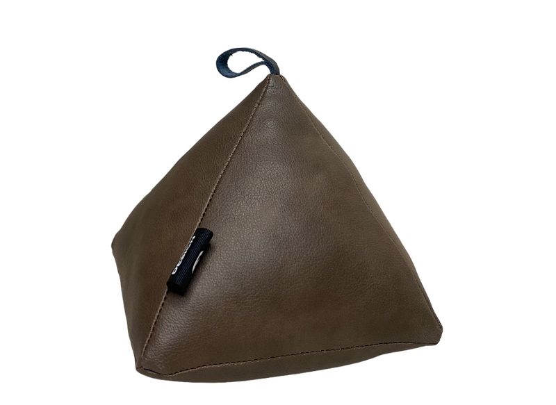 Durable Brown Triangular Leather Fabric Doorstop