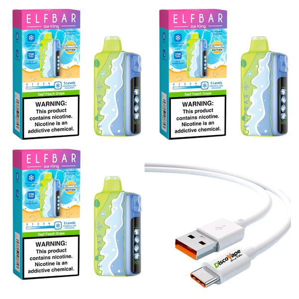 Elfbar Ice King 25K - Peach Grape (Pack Of 3) + image