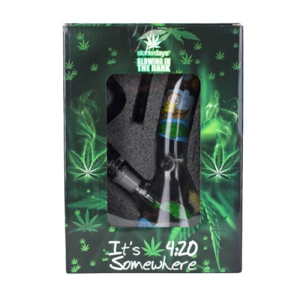 Rick &amp; Morty 28 cm Bong glow in the dark smoking kit