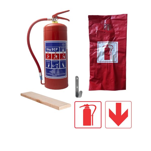 9kg DCP Fire Extinguisher with (PVC cover, wall bracket and signs)
