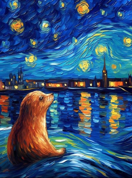 SEA LION Starry Night Notebook Animal Gift Idea Notepad Pad 115