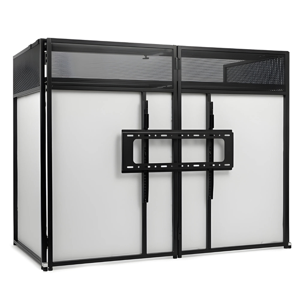 Vonyx DB6 Pro DJ Booth with 32"-65" TV Bracket - Foldable &amp; Portable