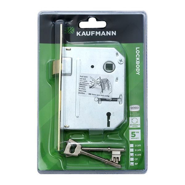 Kaufmann - Lockbody 4 Lever Sabs - Brass Plated - Bulk Pack of 3