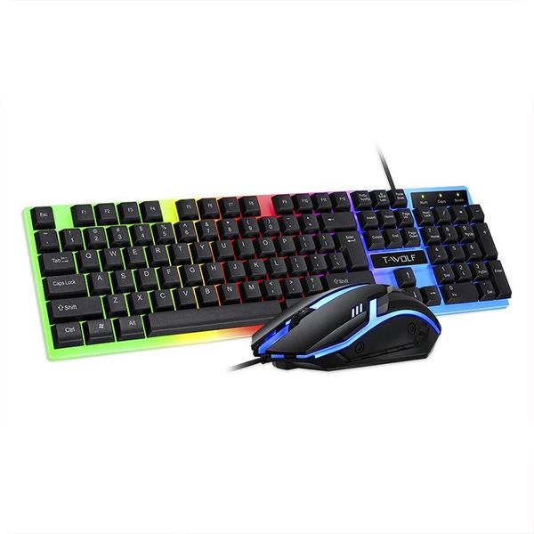 Colourful Backlit Keyboard and Mouse Combo TF230 Combo Colorful Light Game