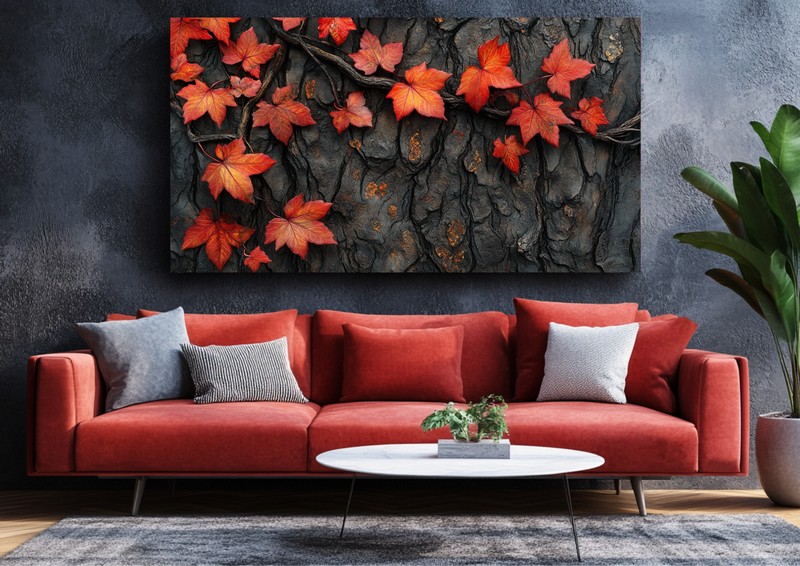 Canvas Wall Art - Dramatic Contrast Leave - BX0332
