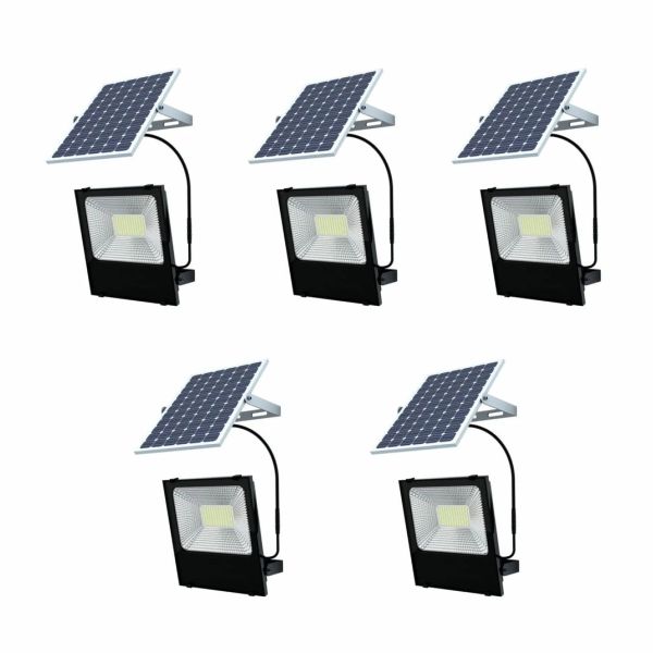 5 x LED Solar Floodlight &amp; Panel 20w