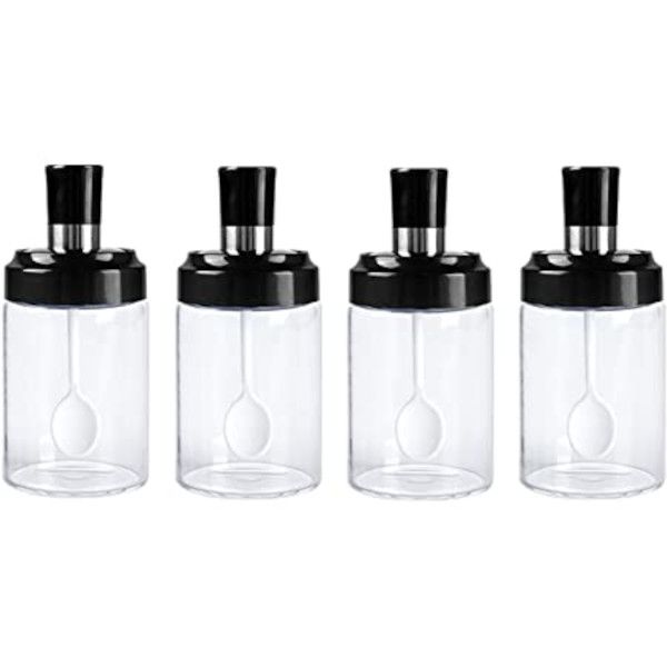 Spice Bottle With Spoon Set - 4 Pcs
