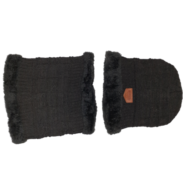 Winter Beanie Hat Ski Cap and Neck Warmer -Grey