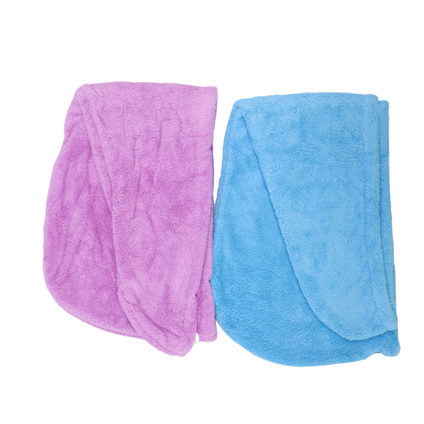 2 Piece Hair Towel Wrap Microfiber Fast Drying Head Wrap Set