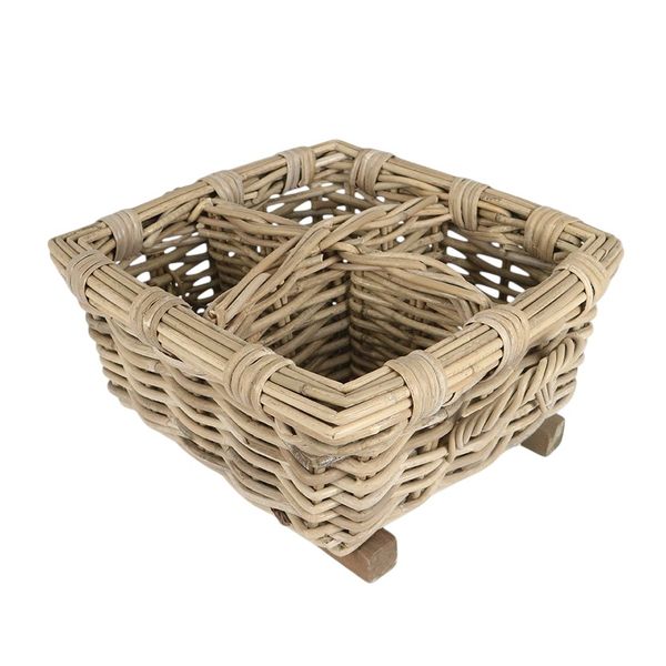 Rattan Thick Herb Planter Medium Grey